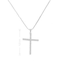 Gargantilha Com Crucifixo De Zircônia PRI Style Folheada A Prata Antialérgica - PRI Style Semijoias