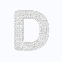 Gargantilha com Inicial Letra Cravejada com pedras de Zircônia 40cm 45cm 50cm V12 Prata 925 Legítima