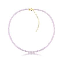 Gargantilha Com Pedras De Cristal Rosa Bebê Folheado A Ouro Gargantilha Com Pedras De Cristal Rosa Bebê Folheado A Ouro