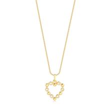 Gargantilha Com Ping Coração Vazado Com Zircônias Folheado