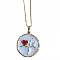 Gargantilha Com Pingente Esmaltado Fé Folheada A Ouro 18K Antialérgica - GPRI11 Gargantilha Com Pingente Esmaltado Fé Folheada A Ouro 18K Antialérgica - GPRI11