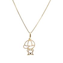 Gargantilha Com Pingente Menino de Ouro 18k Veneziana 45cm Colar Cordão Corrente Feminina Gargantilha Com Pingente Menino de Ouro 18k Veneziana 45cm Colar Cordão Corrente Feminina