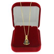 Gargantilha Com Pingente Nossa Senhora Aparecida Folheado