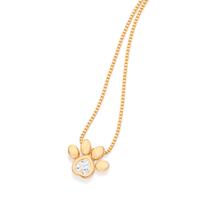 Gargantilha com pingente pata de pet BRANCO 532518 Rommanel