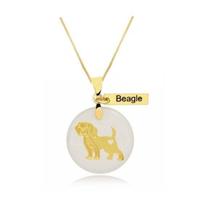Gargantilha Com Pingente Pet Beagle Banhado A Ouro
