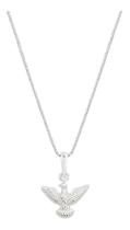 Gargantilha Com Pingente Pomba P Espirito Santo Prata 925