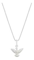 Gargantilha Com Pingente Pomba P Espirito Santo Prata 925
