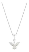 Gargantilha Com Pingente Pomba Paz Espirito Santo Prata 925