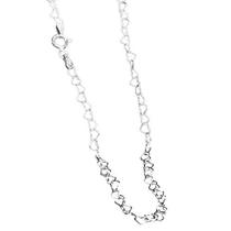 Gargantilha Coração 45cm PRATA 925 Corrente Feminina