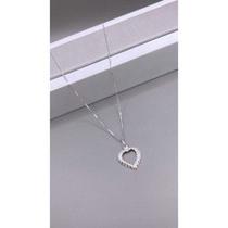 Gargantilha Coração 45cm Prata 925