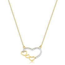 Gargantilha Coração Cravejado Com Pedras De Zircôias E Mini