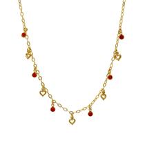 Gargantilha Coração e Cristal Folheado em Ouro 18K SoftJoias