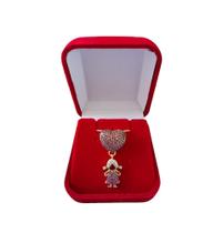 Gargantilha coração Pingente menina filha Folheado a Ouro