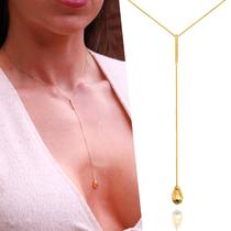 Gargantilha Corrente Colar Feminino Em Ouro 18k Gravatinha