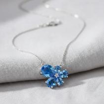 Gargantilha corrente prata Flor Zircônia Ródio Zarpellon Gargantilha corrente prata Flor Zircônia Ródio Zarpellon