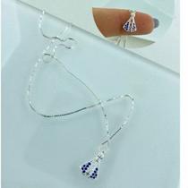 Gargantilha Cravejada Nossa Senhora Aparecida em Prata 925 Legítima