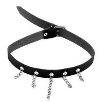 Gargantilha De Couro Choker Corrente Coleira Gótica Punk Kawaii Cosplay Lolita E-girl e Mística