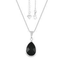 Gargantilha De Gota Com Pedra De Vidro PRI Style Folheada A Prata Antialérgica GPRI1576 P