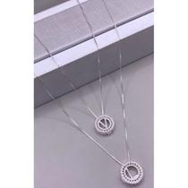 Gargantilha de Letra Cravejada com Zircônia 45cm V12 em Prata 925 Legítima Gargantilha de Letra Cravejada com Zircônia 45cm V12 em Prata 925 Legítima