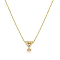 Gargantilha de Letras Cravejada Zircônias Folheado a Ouro 18k Gargantilha de Letras Cravejada Zircônias Folheado a Ouro 18k