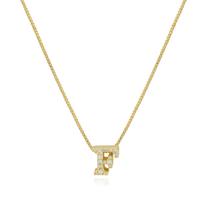 Gargantilha de Letras Cravejada Zircônias Folheado a Ouro 18k Gargantilha de Letras Cravejada Zircônias Folheado a Ouro 18k