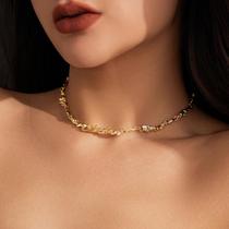 Gargantilha De Metal Gótico Feminino Colar Irregular Corrente De Osso Estética Da Moda Joias