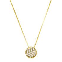 Gargantilha De Ouro 18k Corrente 45cm Veneziana C/ Pingente Ponto de Luz