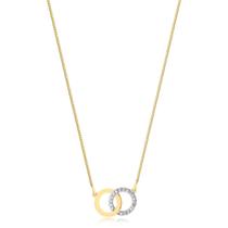 Gargantilha Dois Circulos Entrelaçados Folheada A Ouro