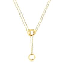 Gargantilha Dupla Malha Portuguesa E Elos Ajustável Folheada