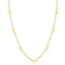 Gargantilha Dupla Portuguesa Veneziana Corações Folheada