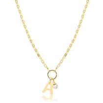 Gargantilha Elo Mini Com Letra E Ponto De Luz Formato