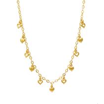 Gargantilha Elos Ovais com Coração Vazado e Cheio Folheado em Ouro 18K Softjoias