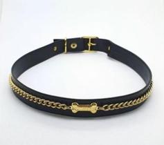 Gargantilha em Couro para cachorro e gato