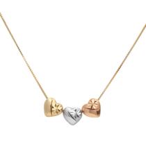 Gargantilha em ouro 18 K Três Corações. - Elegancy Joias Gargantilha em ouro 18 K Três Corações. - Elegancy Joias
