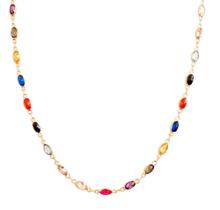 Gargantilha em ouro 18k/750 pedras zirconias coloridas 3x5 - 45cm Gargantilha em ouro 18k/750 pedras zirconias coloridas 3x5 - 45cm