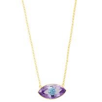 Gargantilha em Ouro 18k Olho Grego com Ametista e Topázio - AU8086 Gargantilha em Ouro 18k Olho Grego com Ametista e Topázio - AU8086