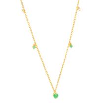 Gargantilha em Ouro 18K Ponto de Luz com Esmeraldas - AU8094