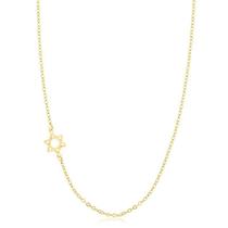 Gargantilha Estrela De Davi Lateral Folheada A Ouro