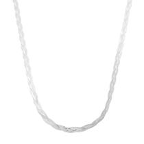 Gargantilha Feminina 40cm Curta Trançada 3 Fios Prata 925 Gargantilha Feminina 40cm Curta Trançada 3 Fios Prata 925