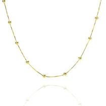 Gargantilha Feminina Bola Bolinhas 3mm De Ouro 18k Gargantilha Feminina Bola Bolinhas 3mm De Ouro 18k