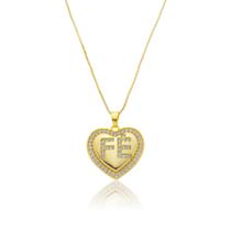 Gargantilha Feminina Colar com Pingente Fé Banhado Ouro 18k
