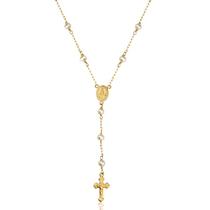 Gargantilha Feminina em Ouro 18k Terço com Pérolas