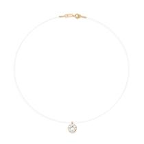 Gargantilha Feminina Fio de Nylon Banhada a Ouro 18k Com Zircônia 532569