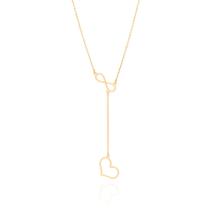 Gargantilha Feminina Gravata Amor Eterno Banhada a Ouro 18k 532068 Gargantilha Feminina Gravata Amor Eterno Banhada a Ouro 18k 532068