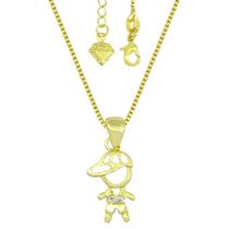 Gargantilha Filho Com Micro Zircônias PRI Style Folheada A Ouro 18K Antialérgica