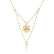 Gargantilha Flor Cristal Ouro Zarpellon