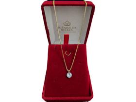 Gargantilha Folheada a Ouro 18k Ponto de Luz de Zircônia