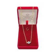 Gargantilha Folheada A Ouro Cristal E Olho Grego 80Cm Gargantilha Folheada A Ouro Cristal E Olho Grego 80Cm