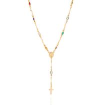 Gargantilha folheada a ouro terço COLORIDO 530829 Rommanel