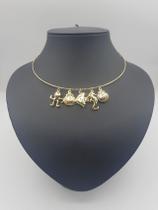 Gargantilha fundo do mar banhada a ouro 18k